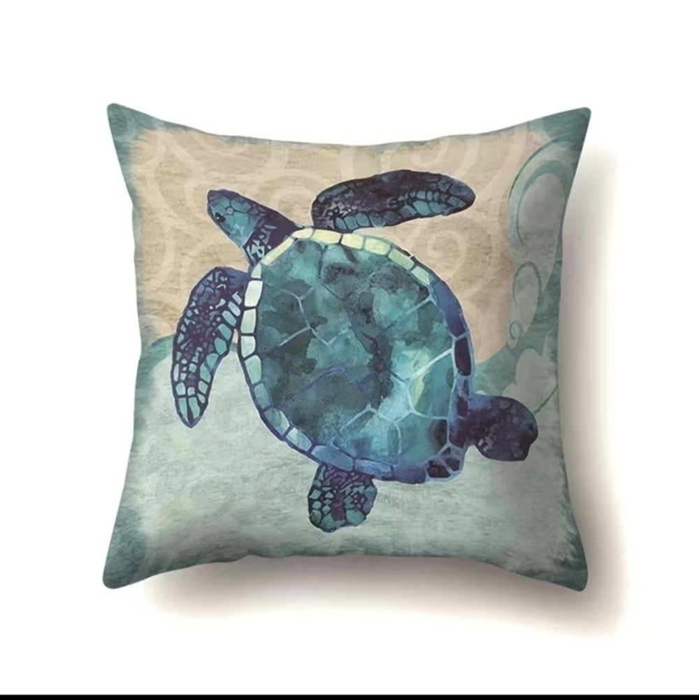 New sea turtle beach house theme home decor accent pillow case - Picture 1 of 3